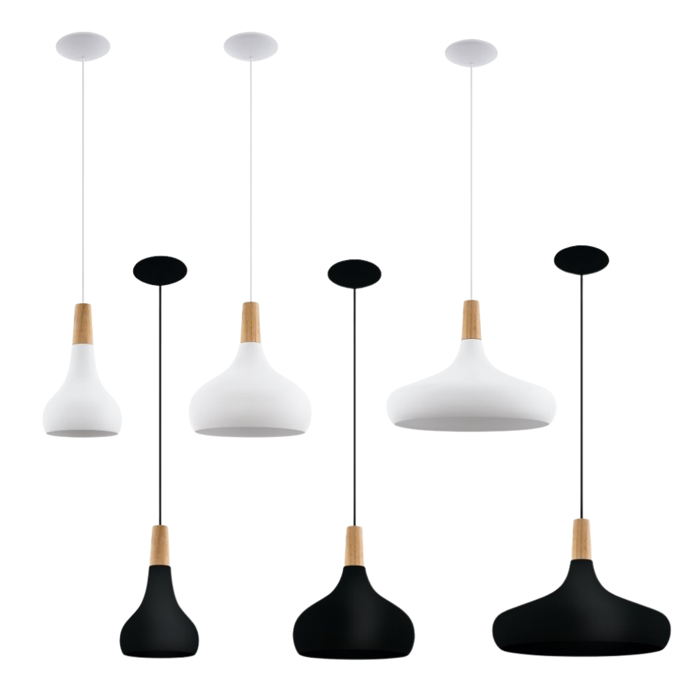SABINAR Modern Black/White Dome Pendants