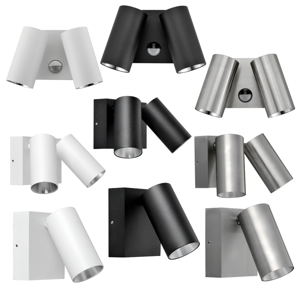 SEC Exterior Security LED Wall Light, Adjustable Single/DoubleLight with/without sensor