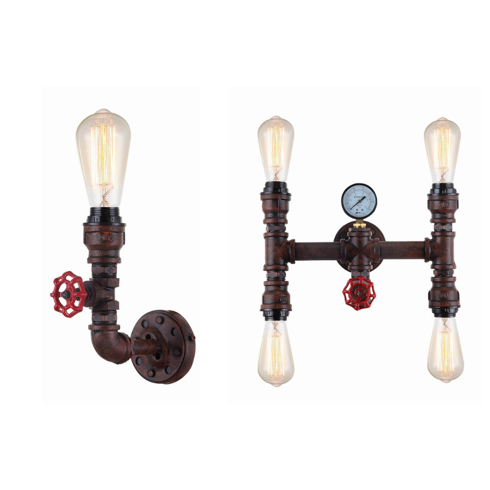 STEAM: Interior Aged Iron Pipe Wall Light