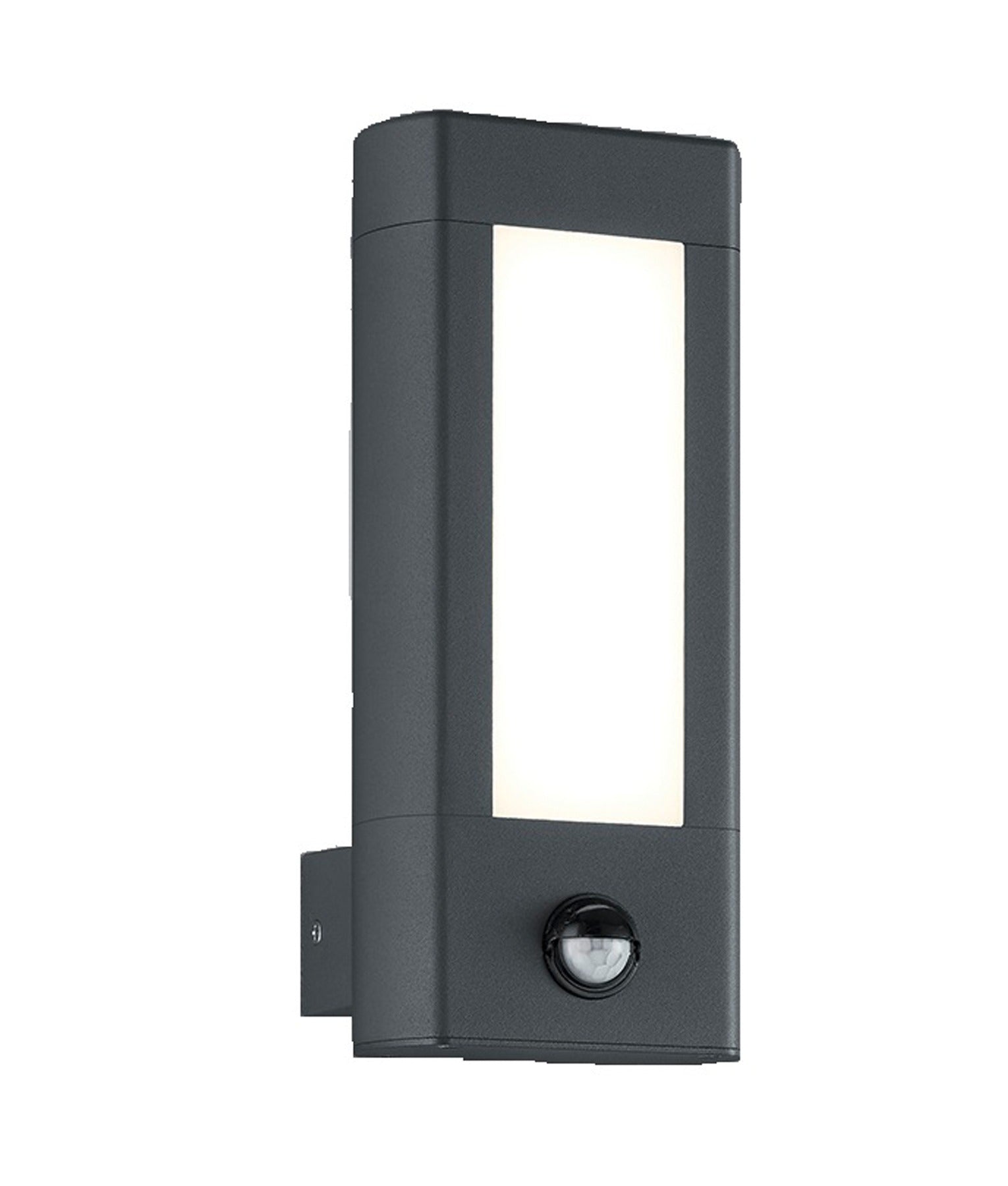 AMUN: Exterior LED Matt Black Rectangular Surface Mounted Wall Light IP54