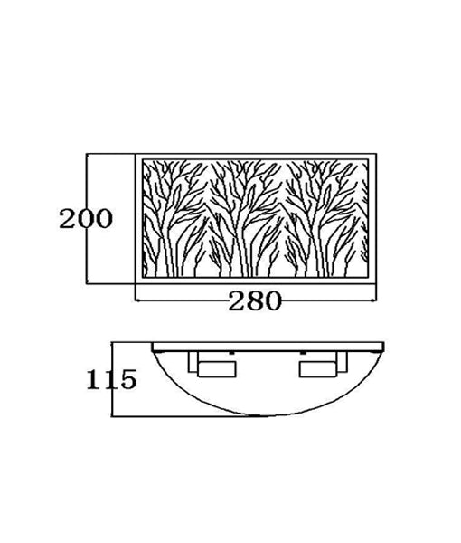 AUTUMN: Curved Aged Bronze With Amber Lining Interior Wall Light
