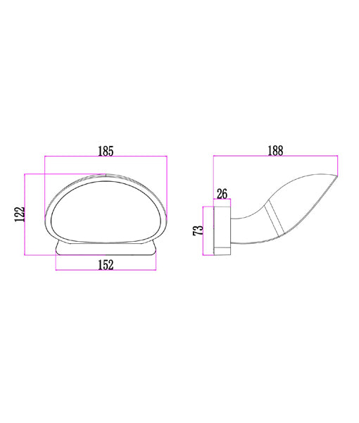 BOCINA: Exterior LED Semicircle Surface Mounted Wall Lights IP65