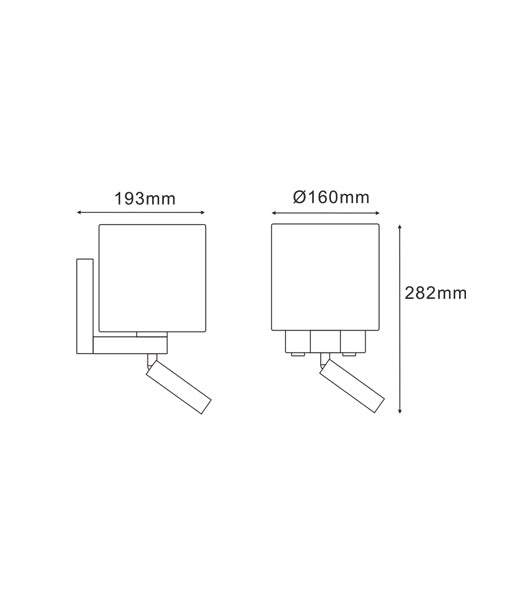 BRIGHTON: City Series E27 Interior Wall Lamp With Adjustable LED Reading Lights