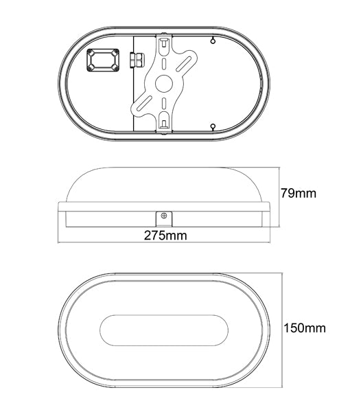 BULK: Oval LED Exterior Bulkhead Lights with Optional Cage IP65