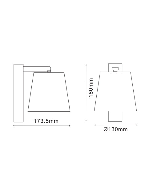 CHESTER: City Series LED Wall White 1 Switch Clear PS Shade Wall Lights