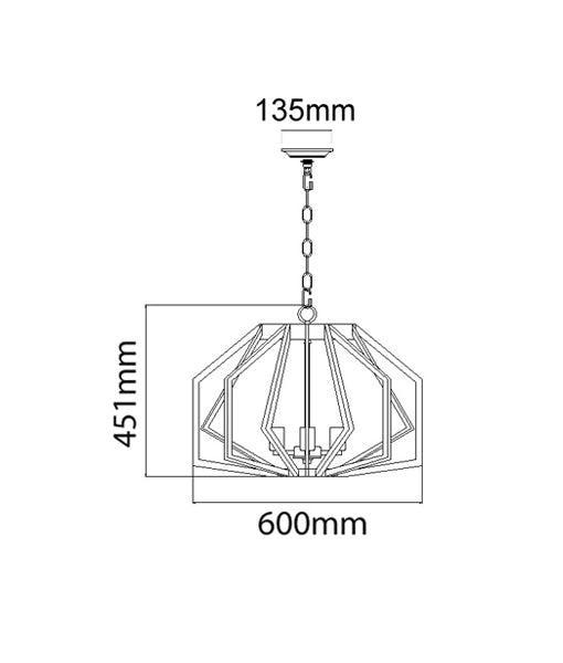 GAMBA: Industrial Rustic Angular Cage Pendant Light