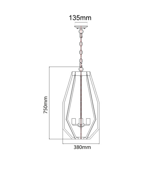 GAMBA: Industrial Rustic Angular Cage Pendant Light