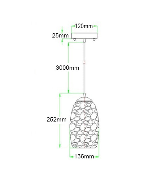 GLAZE: Stone Mosaic Hand Blown Glass Pendant Lights