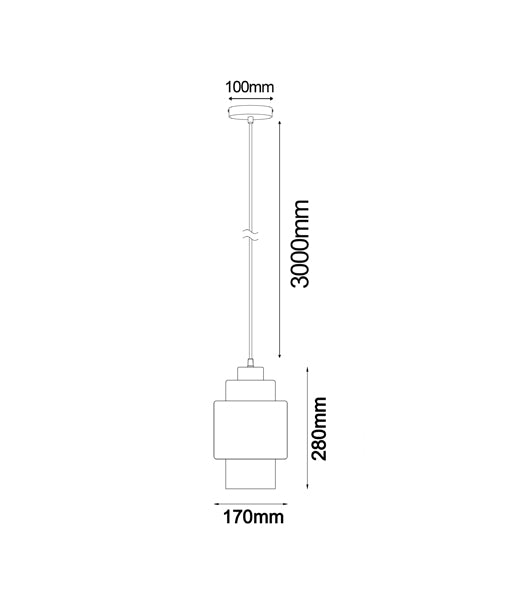 LAMINA: Retro Copper Coloured Glass Double Cylinder Pendant Light