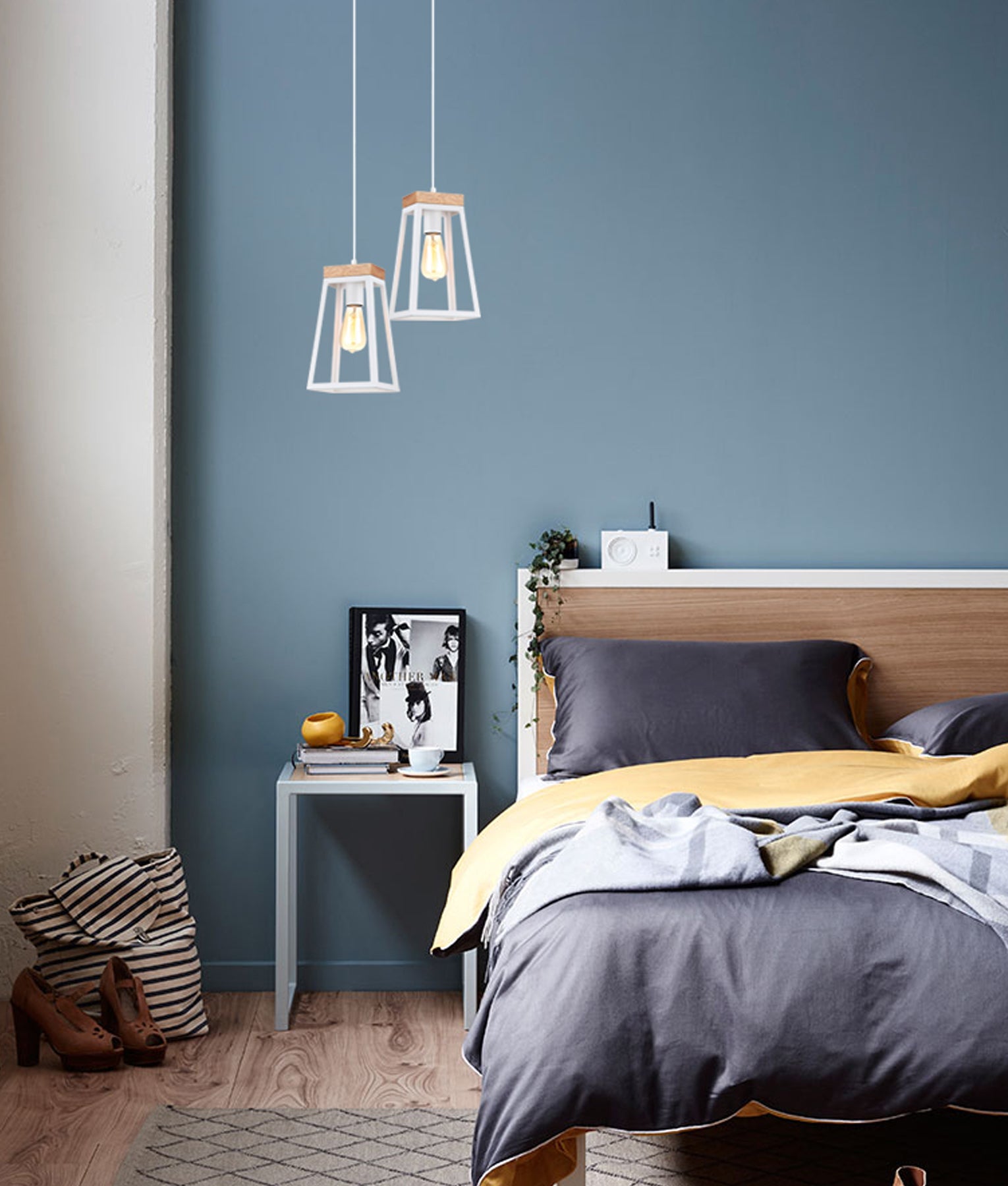 LANTERNA: Scandinavian Wood Trapezium Pendants
