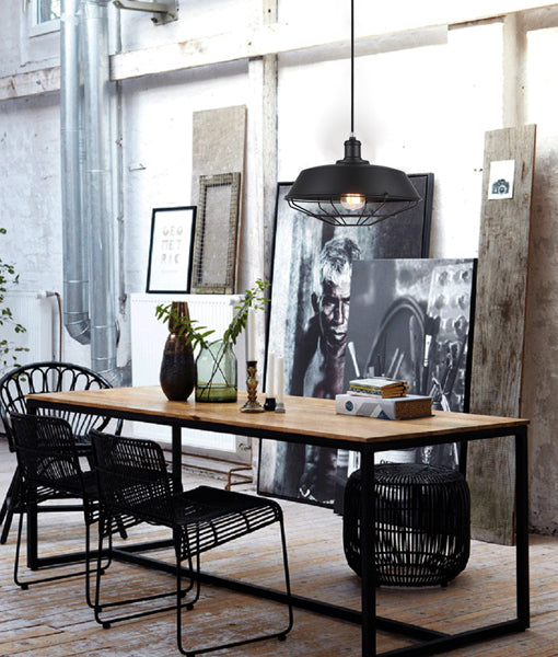 MATRIX: Industrial Iron Dome & Cage Pendant Lights