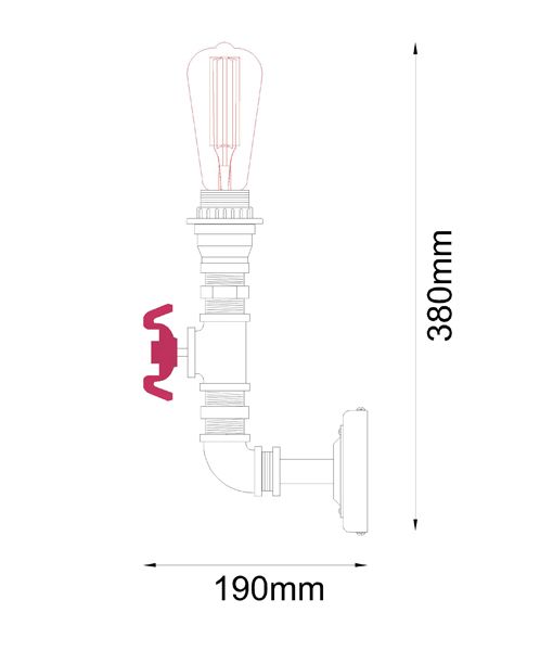 STEAM: Interior Aged Iron Pipe Wall Light