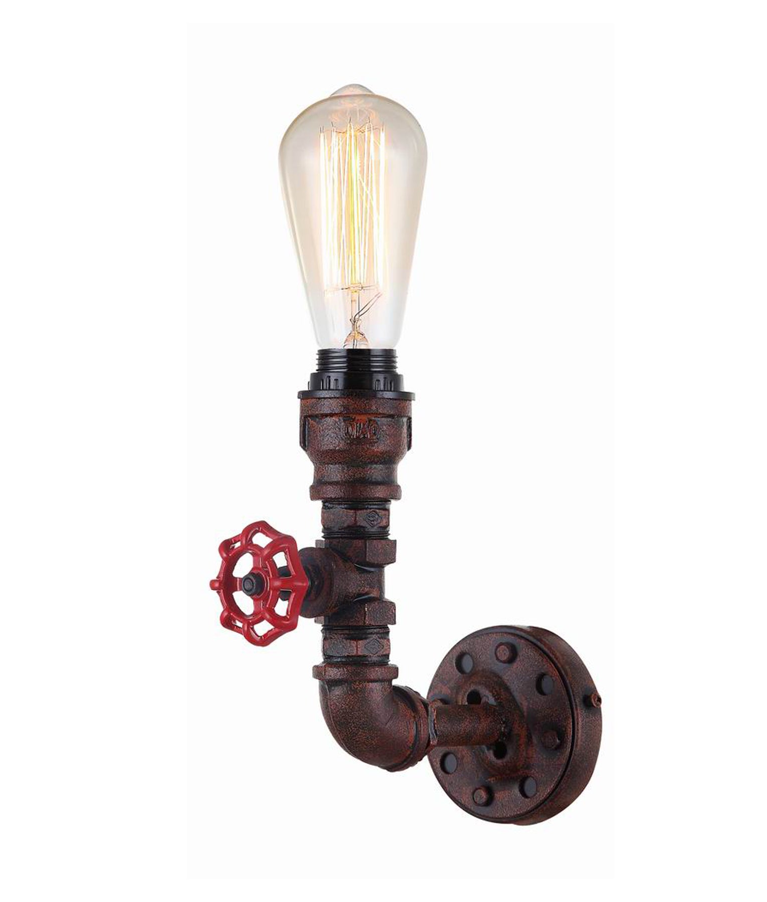 STEAM: Interior Aged Iron Pipe Wall Light