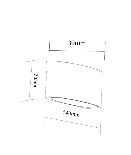 TAMA: LED Exterior Surface Mounted Curved Up/Down Wall Lights IP54