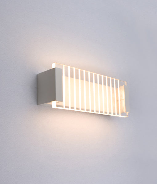 VIENNA: City Series LED Interior Rectangular with Clear / Frost Ribbed Diffuser Wall Light