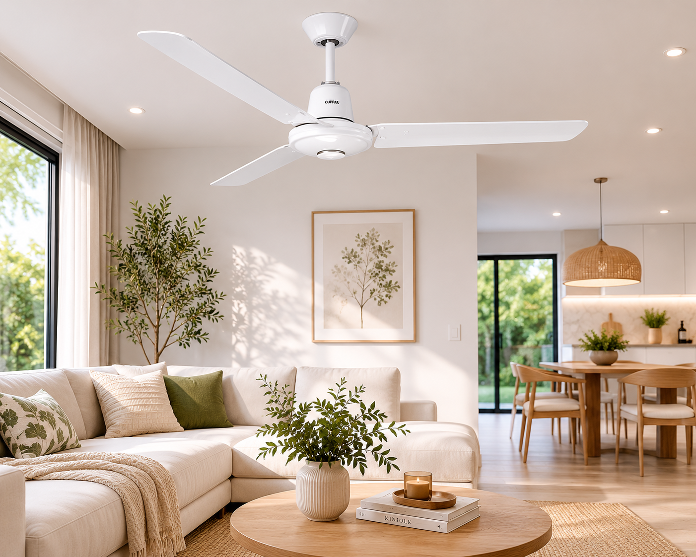 AIRFLOW CEILING FAN 3 BLADE 1200MM WHITE