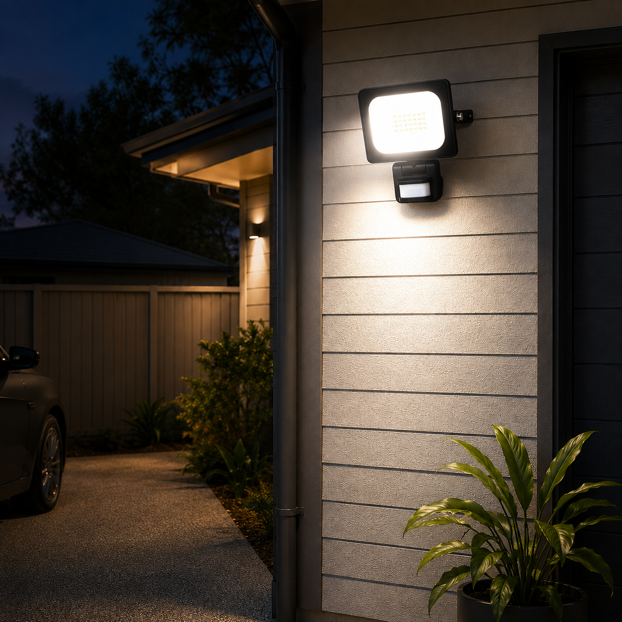 Baxter DIY LED Flood Light 30W - With PIR Sensor