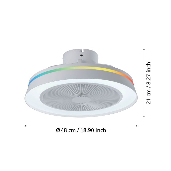 VALLONIA bladeless ceiling fan with RGB LED