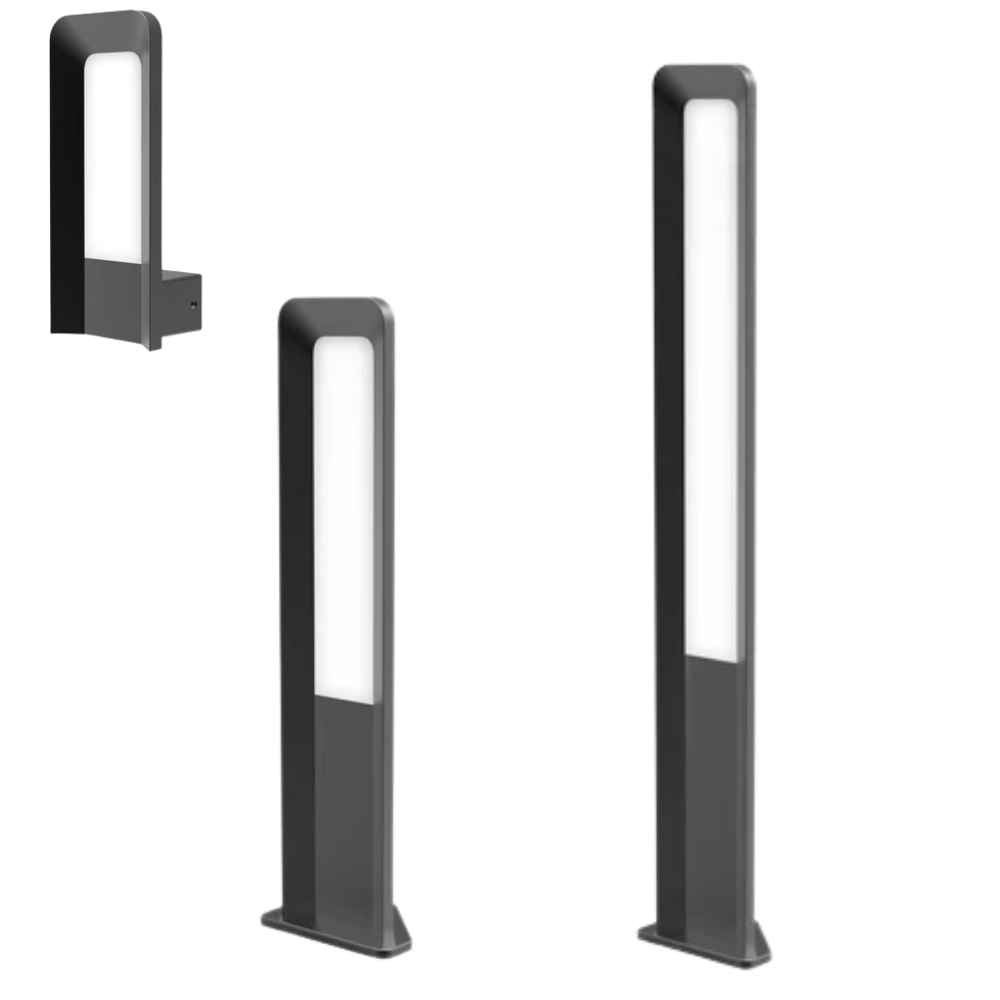 HATHOR: Exterior LED Dark Grey Rectangular Surface Mounted Wall Light IP54