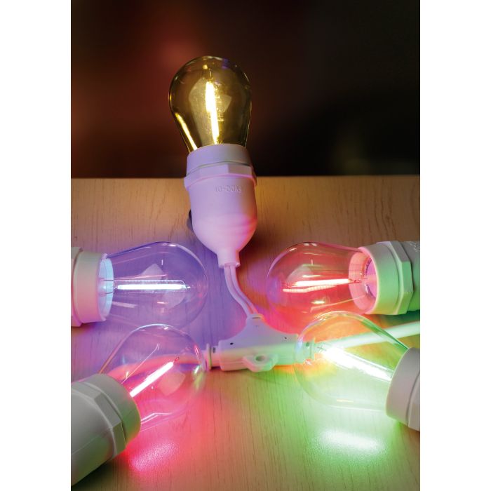 SOLAR FESTOON 10 light LED kit white & multi colour