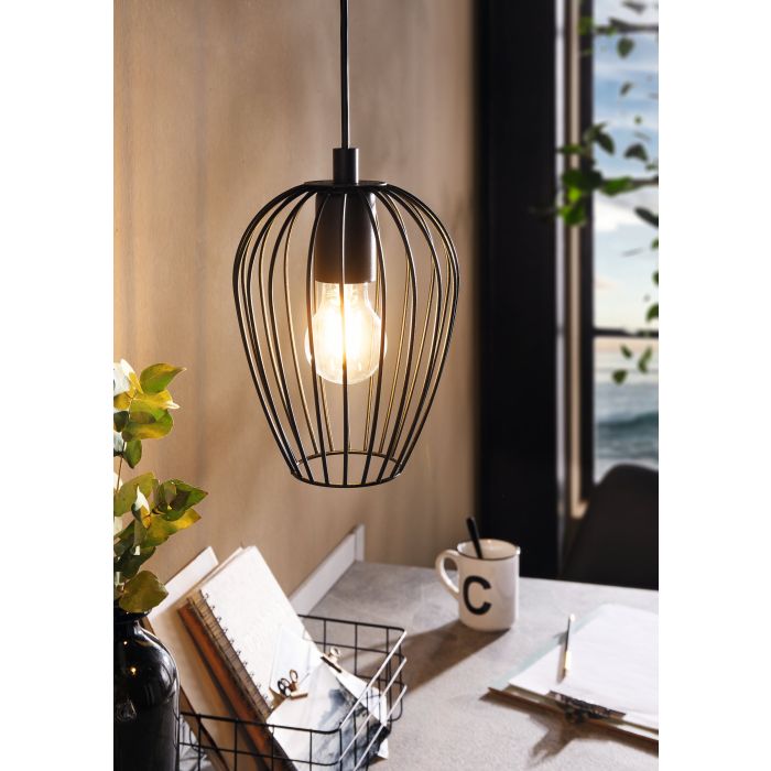 NEWTOWN Pendant Light, One Light Small Metal Shade (Black)