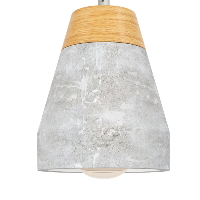 TAREGA Pendant Light, One Light Concrete Shade (Natural, Grey)