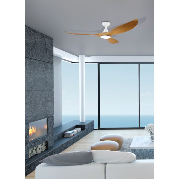 NOOSA 60 DC Ceiling Fan with LED Light (Bamboo/White)