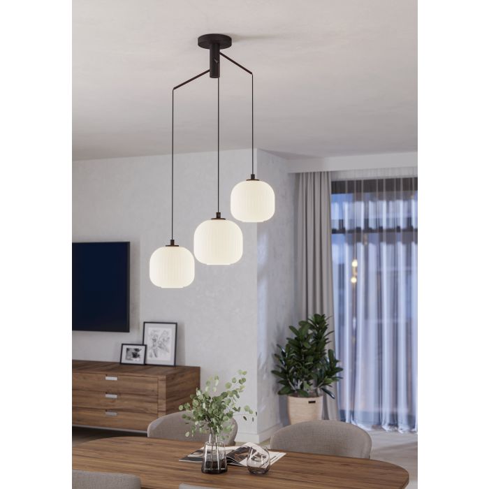 MANTUNALLE trio pendant, black and white