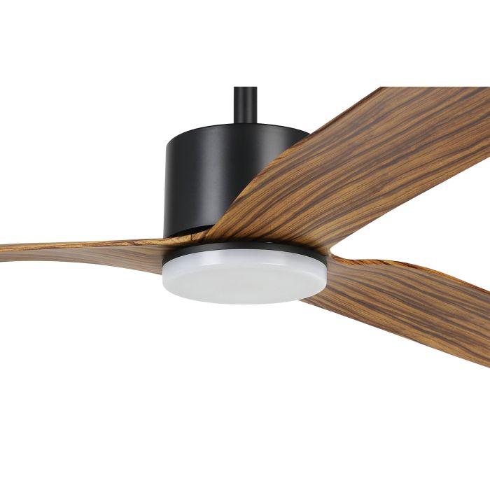 ILUKA 60 DC Ceiling Fan with LED Light (Black/Wood)