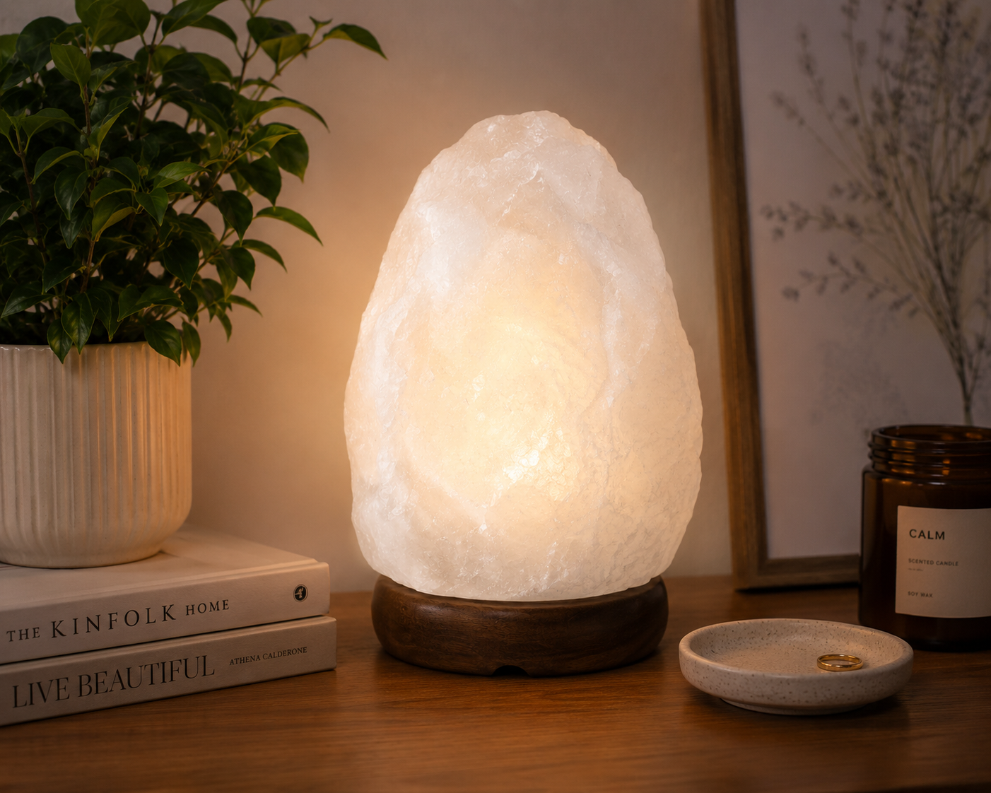 White Himalayan Salt Lamp 2-3 kg