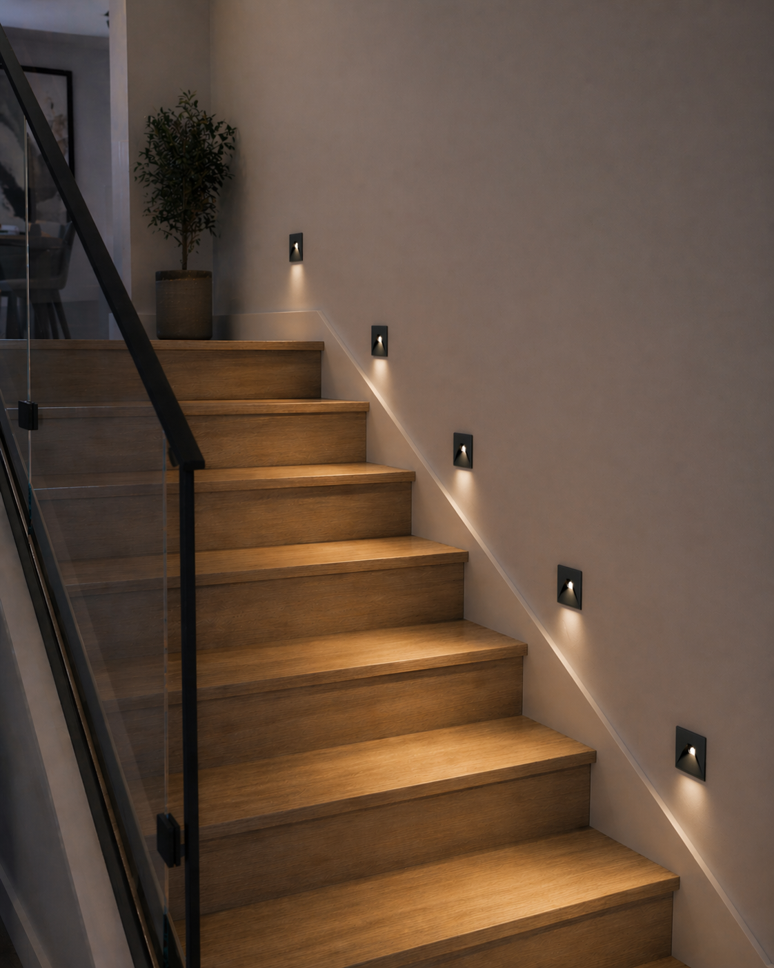 Interior LED Tri-CCT Recessed Round/ square Step Lights