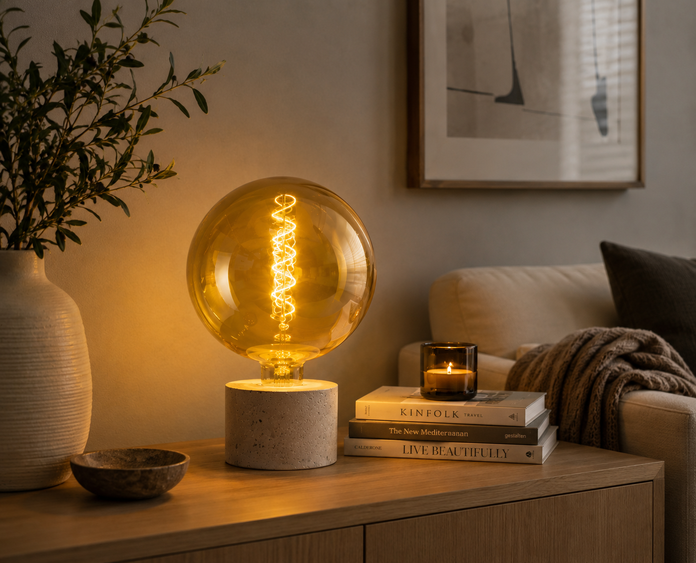 EGLO Decorative Globe 4W E27 LED G200 globe gold vapourised