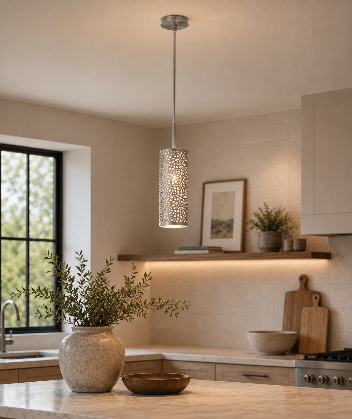 Almera Pendant Light - Satin Nickle