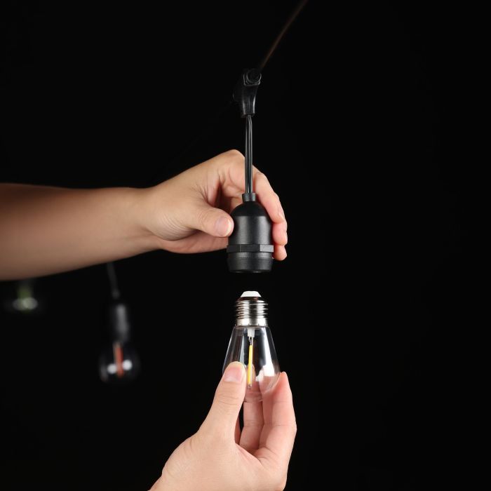 SOLAR FESTOON 10 light LED kit black & multi colour