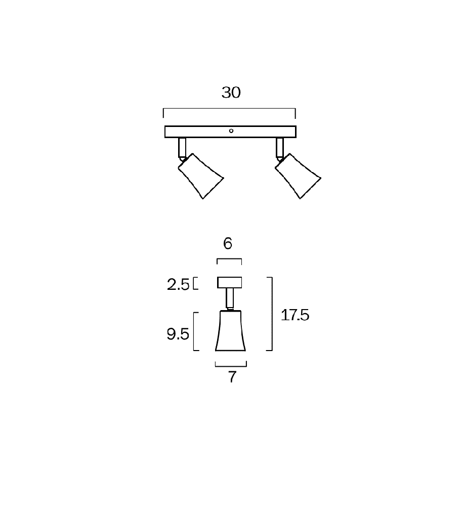 ALVEY 2 LIGHT CEILING SPOTLIGHT