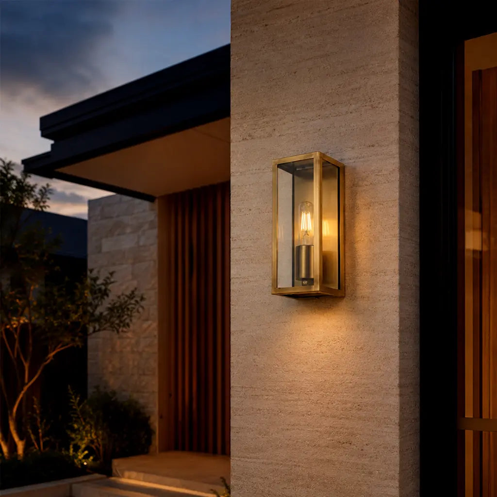 ARZANO 25CM EXTERIOR WALL LIGHT SOLID BRASS