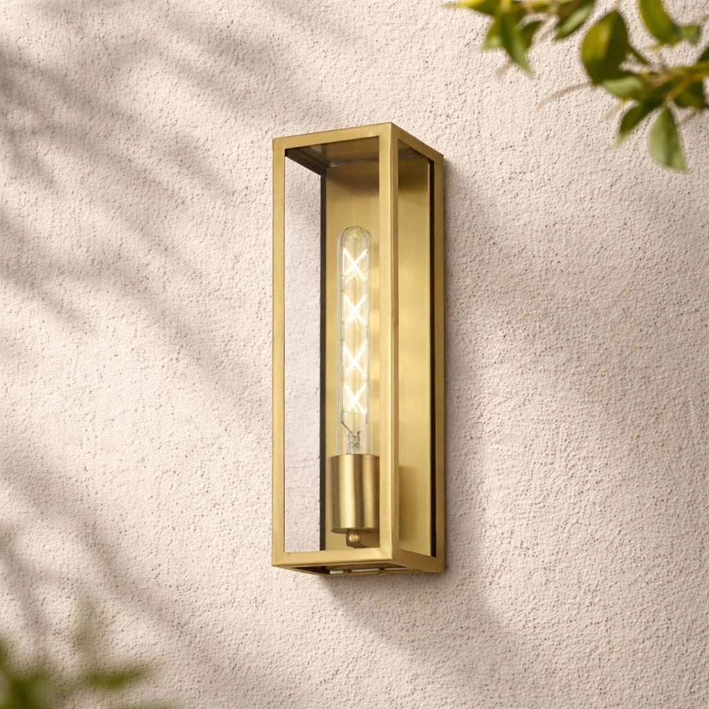 ARZANO 35CM EXTERIOR WALL LIGHT SOLID BRASS