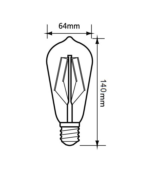 ST64 Dimmable Light Globe, 8W LED (Warm White/Daylight)