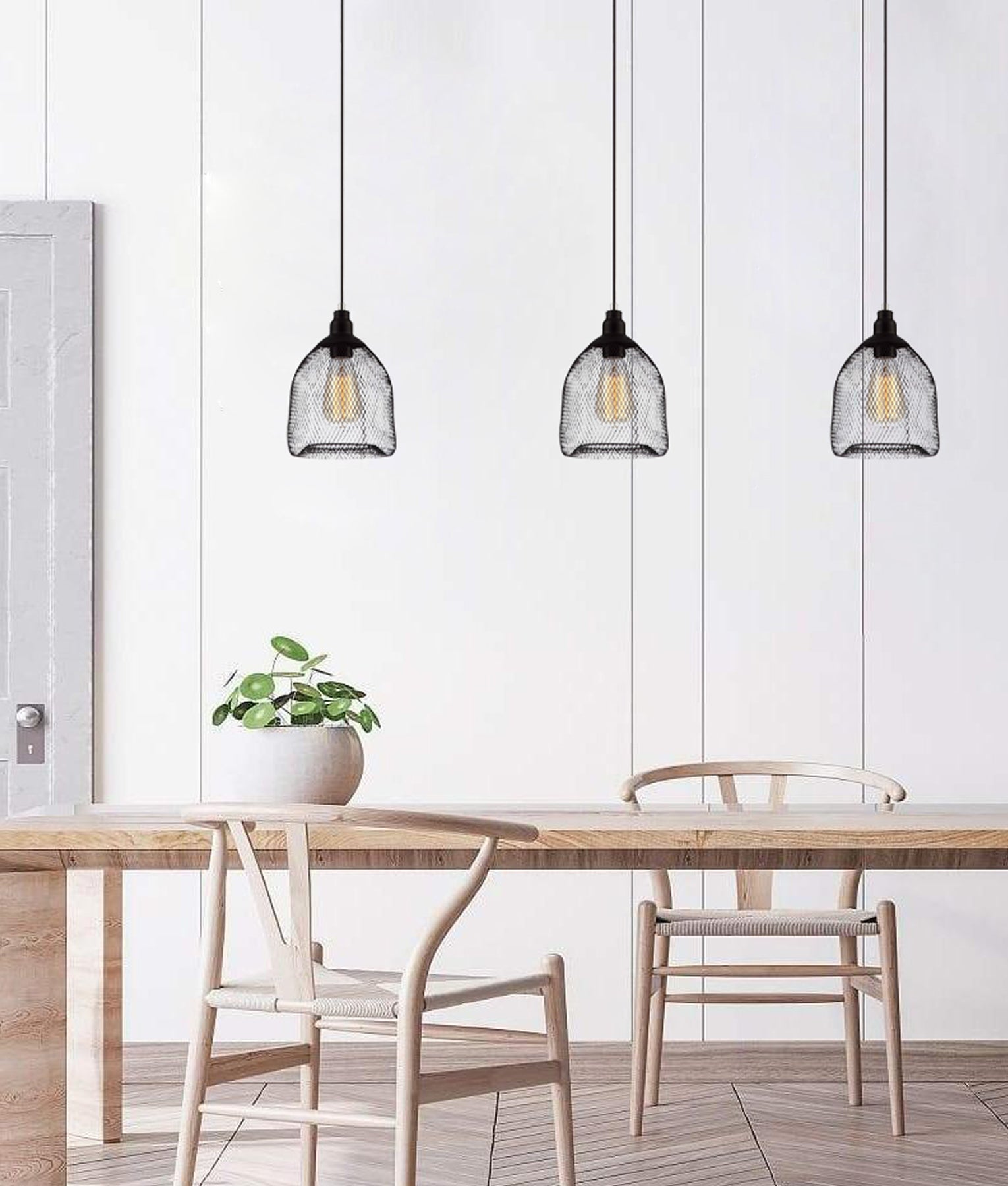 CHEVEUX: Industrial Black Mesh Pendant Light