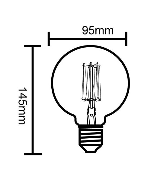 G125 Glass Diffused Carbon Filament Globe, 25W (Warm White)