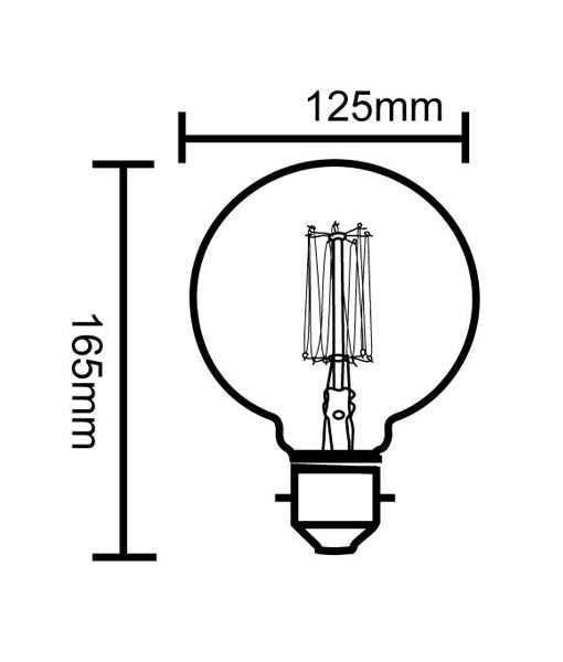 G125 Glass Diffused Carbon Filament Globe, 25W (Warm White)