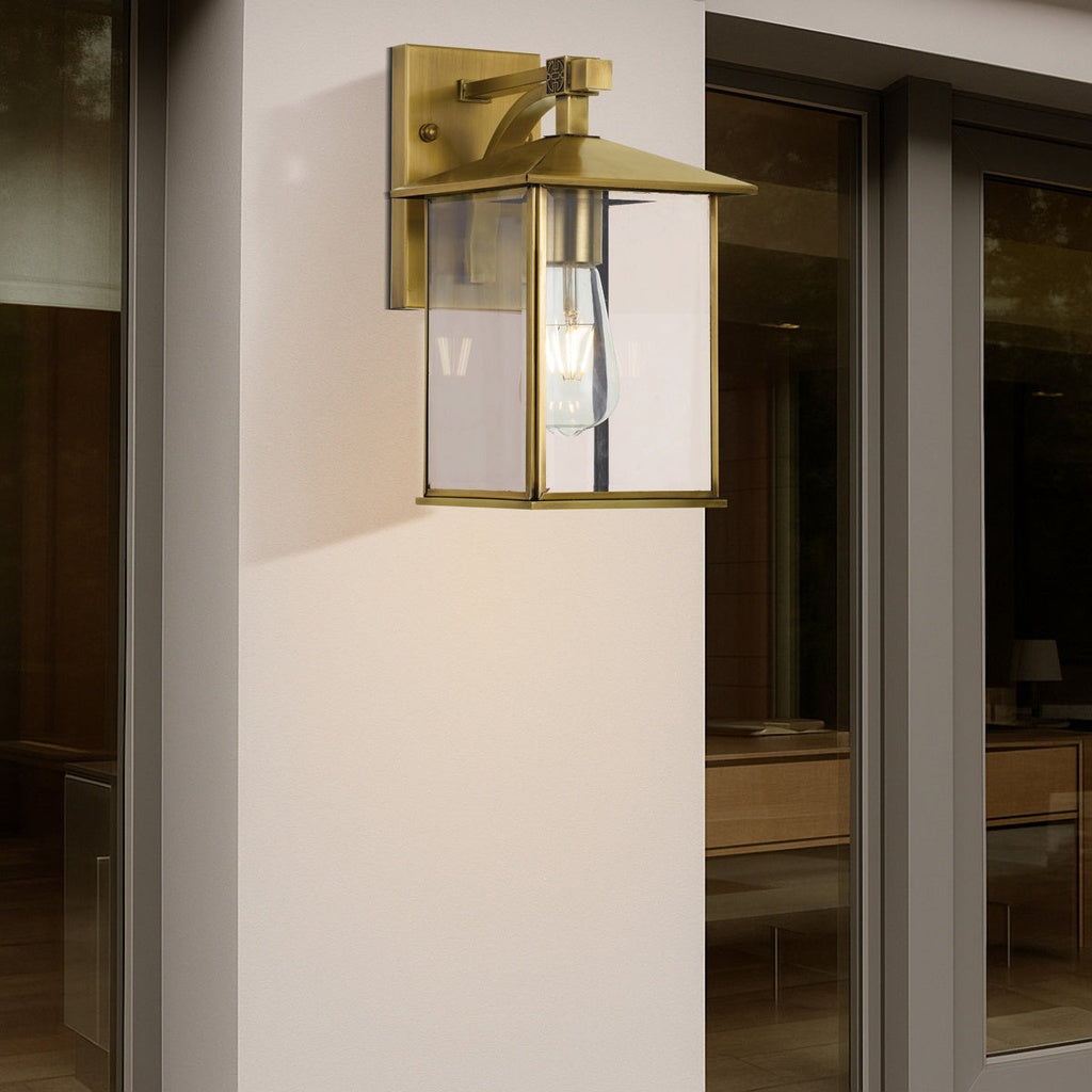 COBY 15CM EXTERIOR WALL LIGHT SOLID BRASS