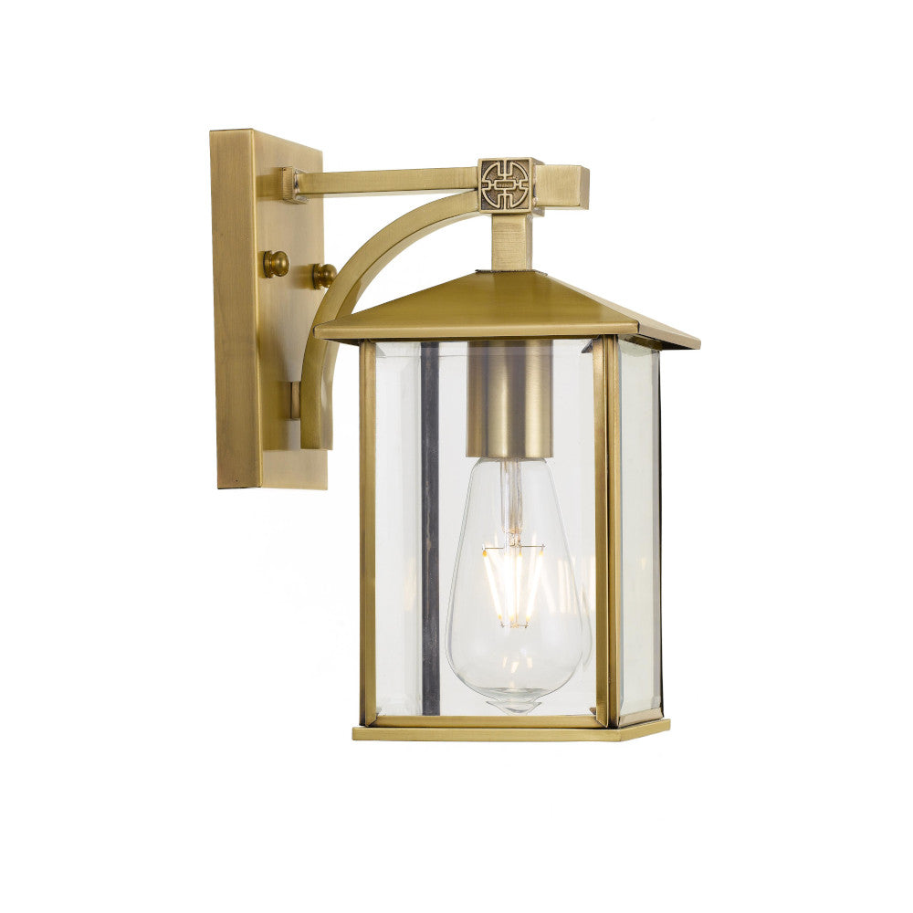 COBY 15CM EXTERIOR WALL LIGHT SOLID BRASS