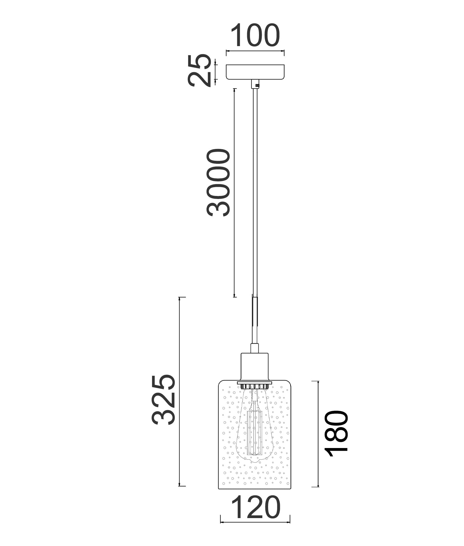 ESPEJO3 Pendant Light (One Light, Iron & Chrome with Dotted Effect)