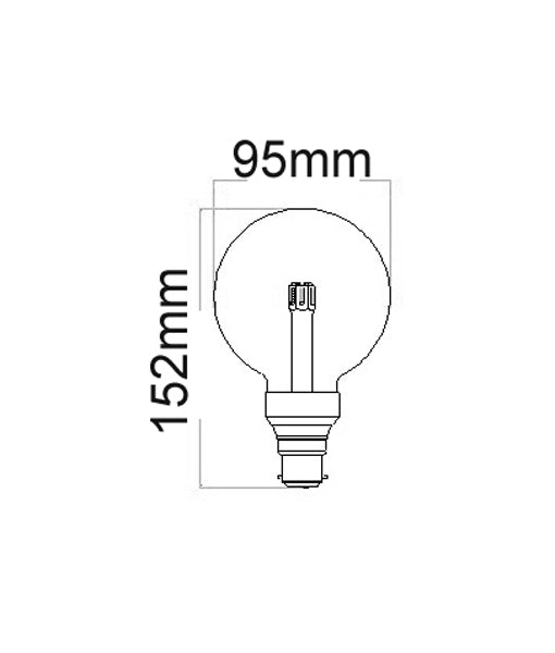 G95 Clear/Frosted Light Globe, 6W LED (Daylight)