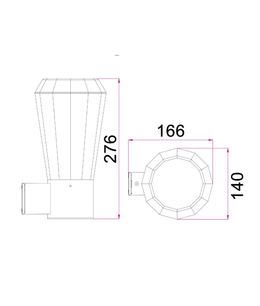 GEB LED Surface Mounted Tapered Bollard Light (800 mm)