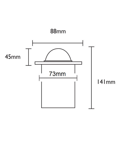 MR16 Exterior Ground Light, Small Faceplate (Polished Copper)