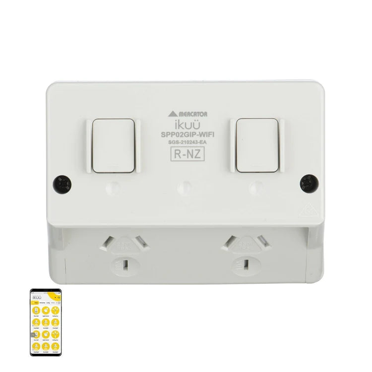 Ikuü Smart WiFi IP54 Double Power Point
