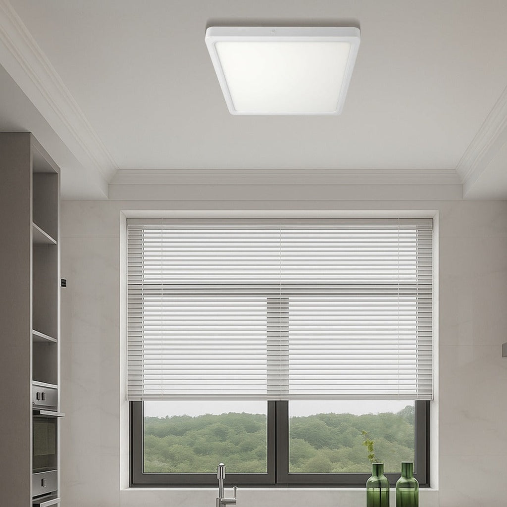 LUNOS 40CM 30W 3CCT SQUARE LED OYSTER DIMMABLE CEILING LIGHT