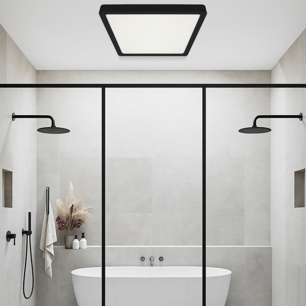LUNOS 40CM 30W 3CCT SQUARE LED OYSTER DIMMABLE CEILING LIGHT